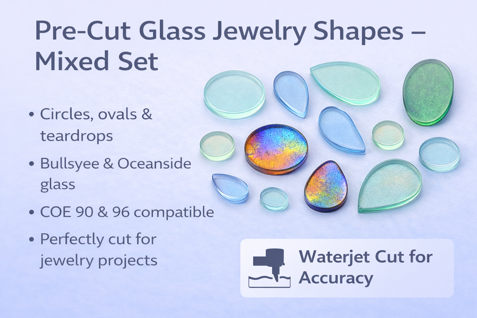 Pre-Cut Glass Jewelry Shapes – Mixed Set
