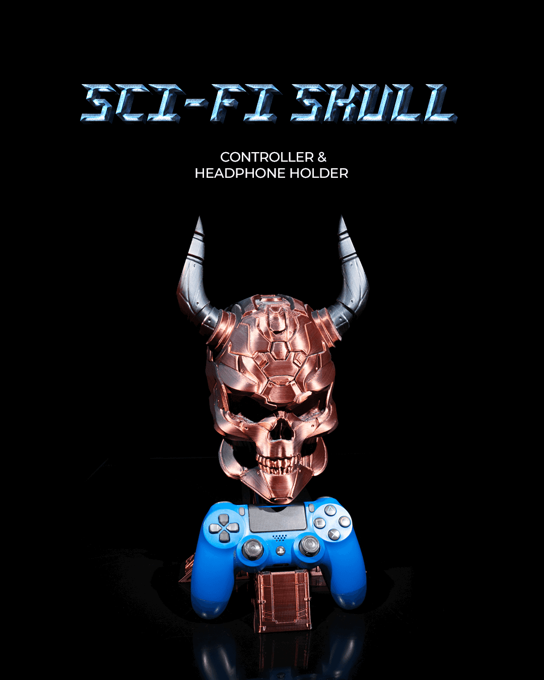 Sci-fi Skull Controller & Headphone Holder product image